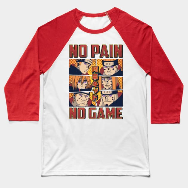 No Pain No Game Baseball T-Shirt by Aho Kid